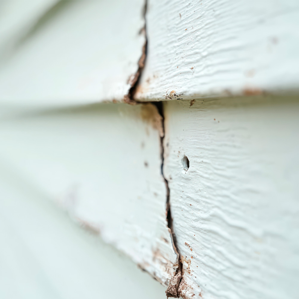 Damaged siding on a home
